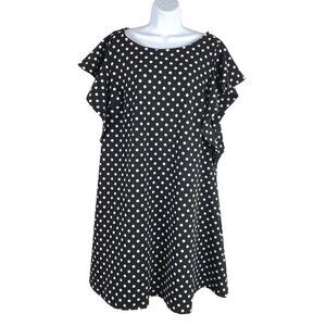 Lane Bryant Dress Women's Size‎ 18/20 Polka Dot Black White Polyester Blend